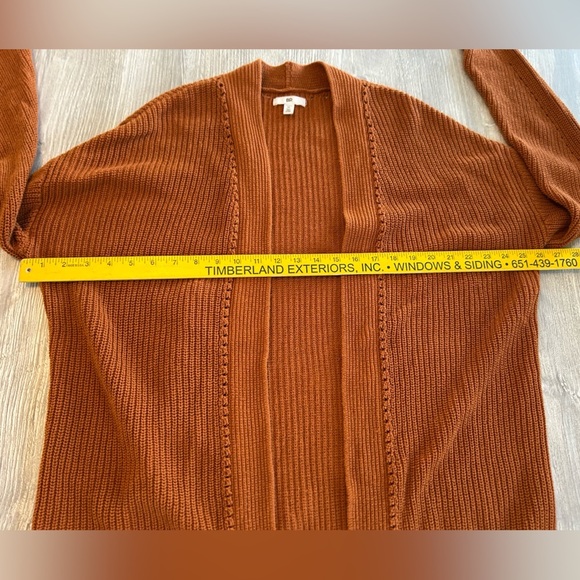 BP. Cozy Long Knit Sweater Cardigan Duster Womens Medium Orange Rust Fall Winter - Picture 7 of 8